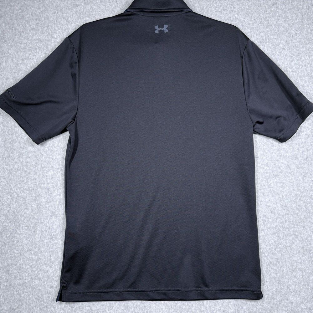 Under Armour Polo Shirt Mens Medium Navy Blue HeatGear ExxonMobil Logo - Picture 2 of 10